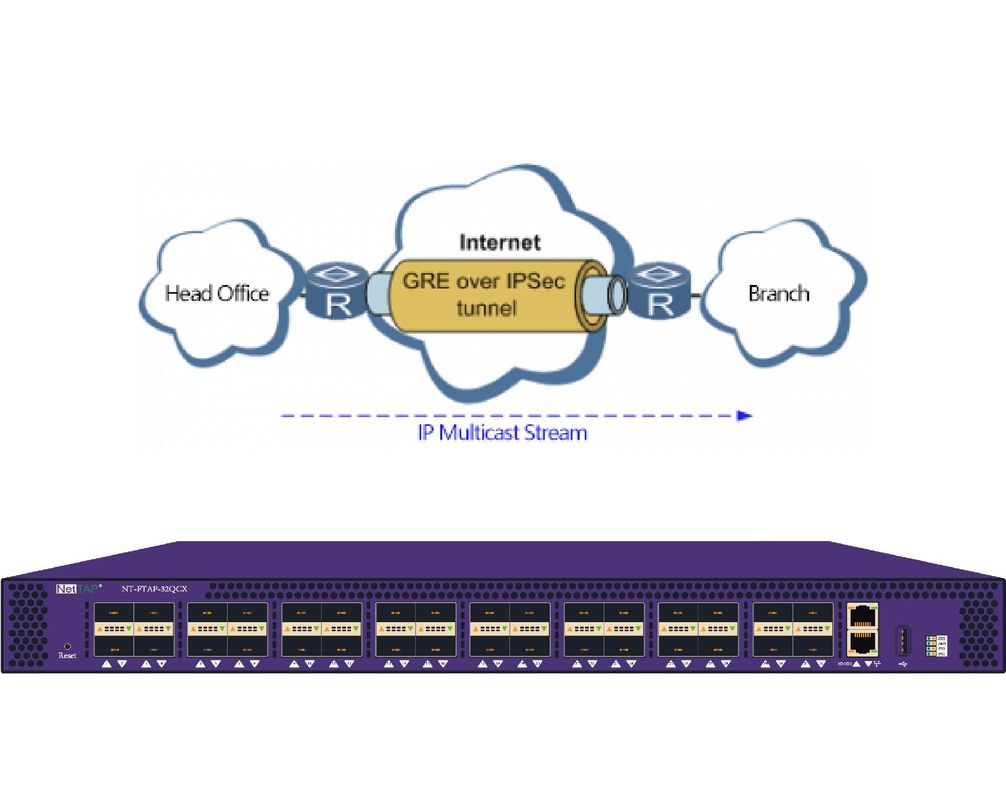 Het Een tunnel gravende Protocol van GRE met het Etherische Netwerk Sniffer van IPSec in NPB beschermt Multicast Gegevens